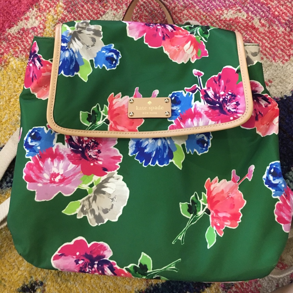 Kate Spade Green Floral Women's Backpack
